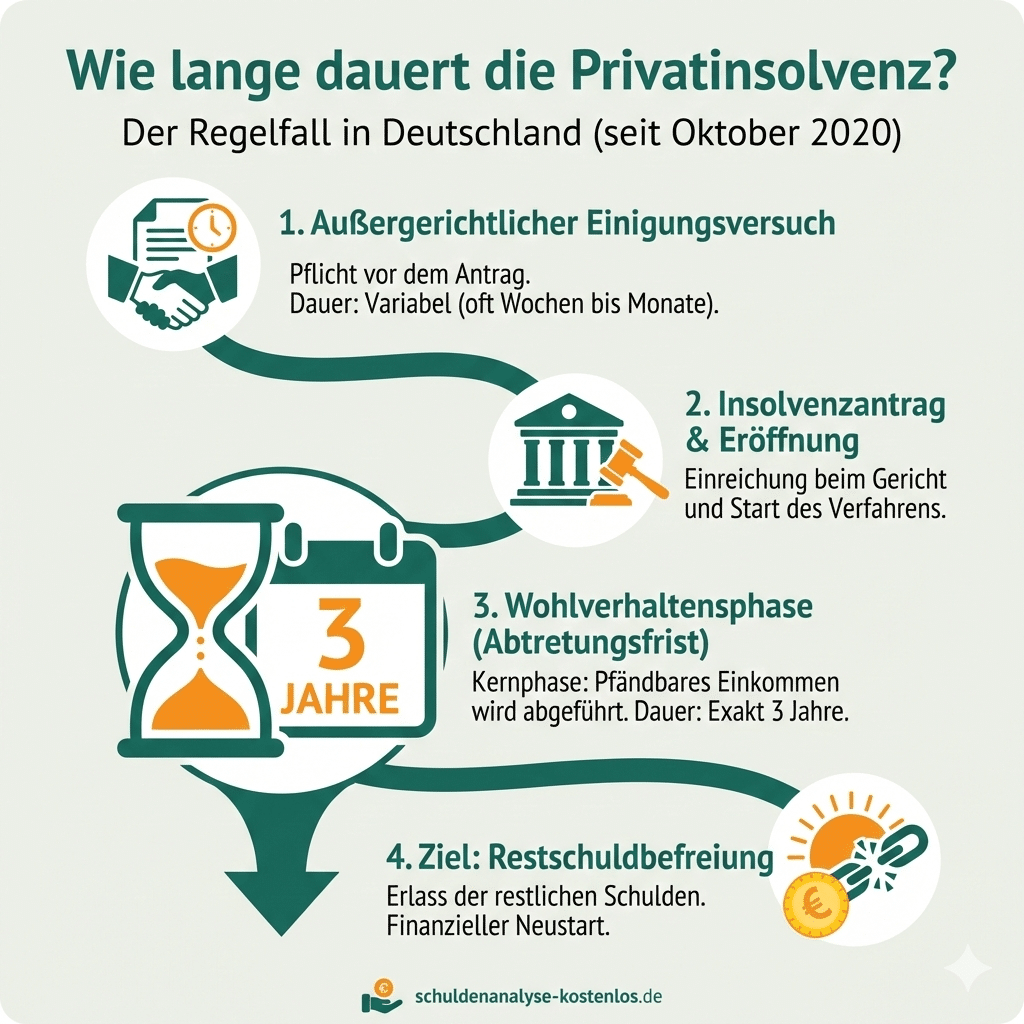 Wie lange dauert die Privatinsolvenz?