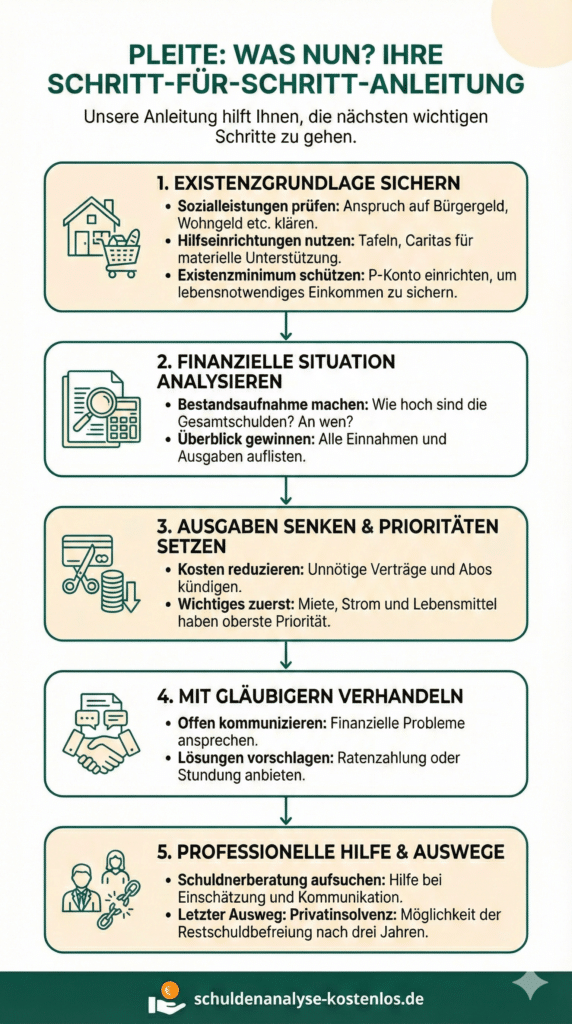 Pleite: Was nun? Unsere Info-Übersicht zeigt Ihnen, was Sie tun können.
